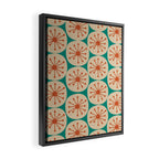 Atomic Dots Retro Midcentury Modern Pattern in Mid Mod Orange, Beige, and Turquoise Teal Framed Canvas Print Gallery Image 2