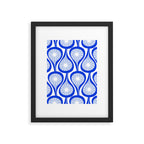 Atomic Drops Mid Century Modern Pattern Royal Blue Light Blue White Framed Art Print Gallery Image 6