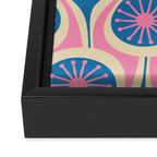 Atomic Drops Mid Century Modern Retro Pattern in Pink and Blue Framed Canvas Print Gallery Image 3