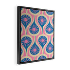 Atomic Drops Mid Century Modern Retro Pattern in Pink and Blue Framed Canvas Print Gallery Image 2