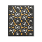 Atomic Retro Dots Midcentury Modern Pattern Muted Mustard Gold, Charcoal Grey, and Cream Framed Canvas Print Gallery Image 6