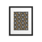Atomic Retro Dots Midcentury Modern Pattern Muted Mustard Gold, Charcoal Grey, and Cream Framed Art Print Gallery Image 4