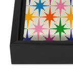 Atomic Stars Colorful Mid Century Modern Starburst Pattern Framed Canvas Print Gallery Image 3