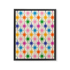 Atomic Stars Colorful Mid Century Modern Starburst Pattern Framed Canvas Print Gallery Image 6