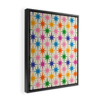 Atomic Stars Colorful Mid Century Modern Starburst Pattern Framed Canvas Print Gallery Image 2