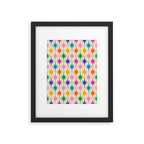 Atomic Stars Colorful Mid Century Modern Starburst Pattern Framed Art Print Gallery Image 5