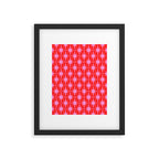 Atomic Stars Mid Century Modern Pattern in Preppy Pink and Red Framed Art Print Gallery Image 5