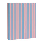 Baby Blue and Pastel Pink Classic Double Stripe Vertical Pattern Canvas Print Gallery Image 8