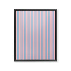 Baby Blue and Pastel Pink Classic Double Stripe Vertical Pattern Framed Canvas Print Gallery Image 8