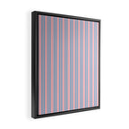 Baby Blue and Pastel Pink Classic Double Stripe Vertical Pattern Framed Canvas Print Gallery Image 2