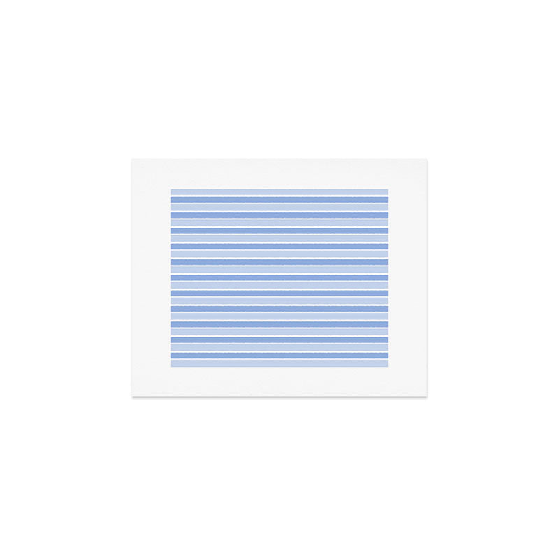 Baby Blue Cottage Stripes Pattern Art Print Gallery Image 1