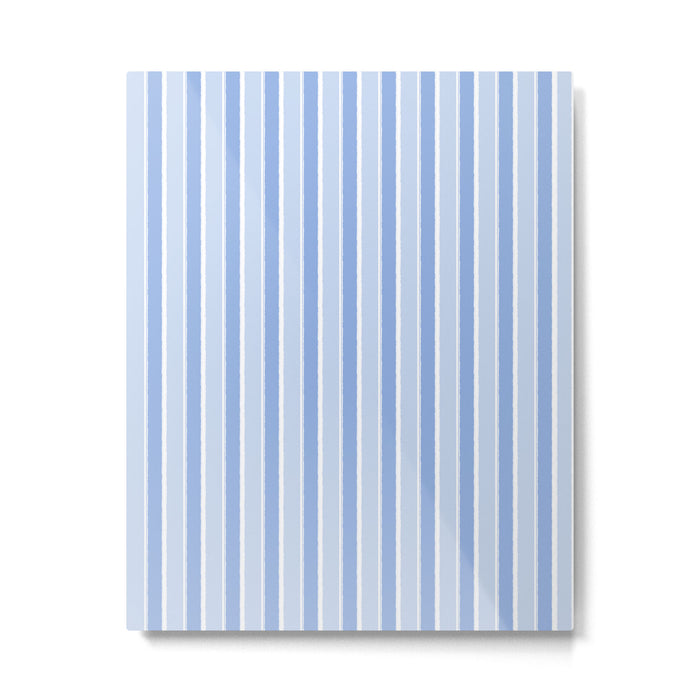 Baby Blue Cottage Stripes Vertical Pattern Metal Print Gallery Image 1
