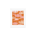 Bali Flowers Cheerful Floral Pattern in Pink and Orange Art Print Gallery Image 1