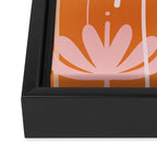 Bali Flowers Cheerful Floral Pattern in Pink and Orange Framed Canvas Print Gallery Image 3