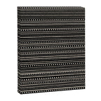 Bamako Striped and Dotted Pattern in Black and Almond Cream Canvas Print Gallery Image 3