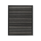 Bamako Striped and Dotted Pattern in Black and Almond Cream Framed Canvas Print Gallery Image 3
