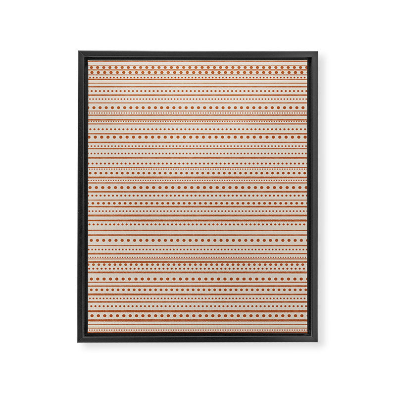 Bamako Textured Striped and Dotted Pattern in Putty and Clay Framed Canvas Print Gallery Image 8