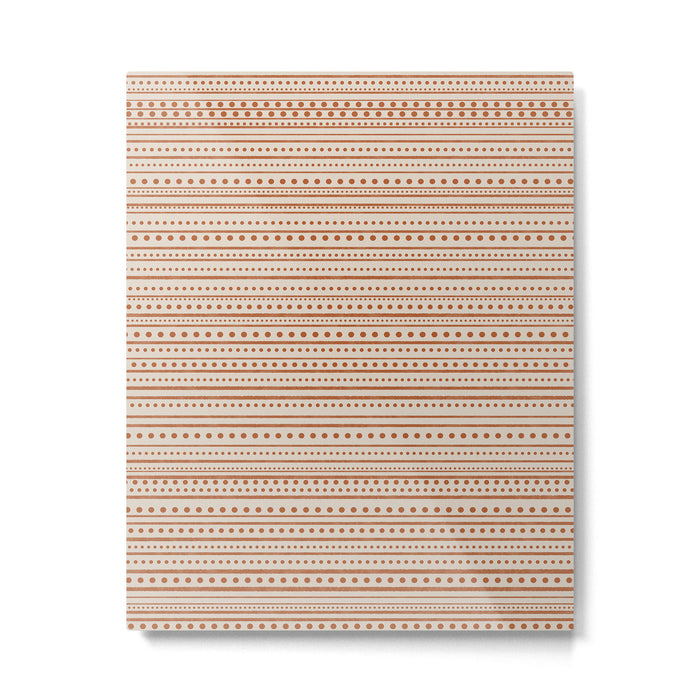 Bamako Textured Striped and Dotted Pattern in Putty and Clay Metal Print Gallery Image 1