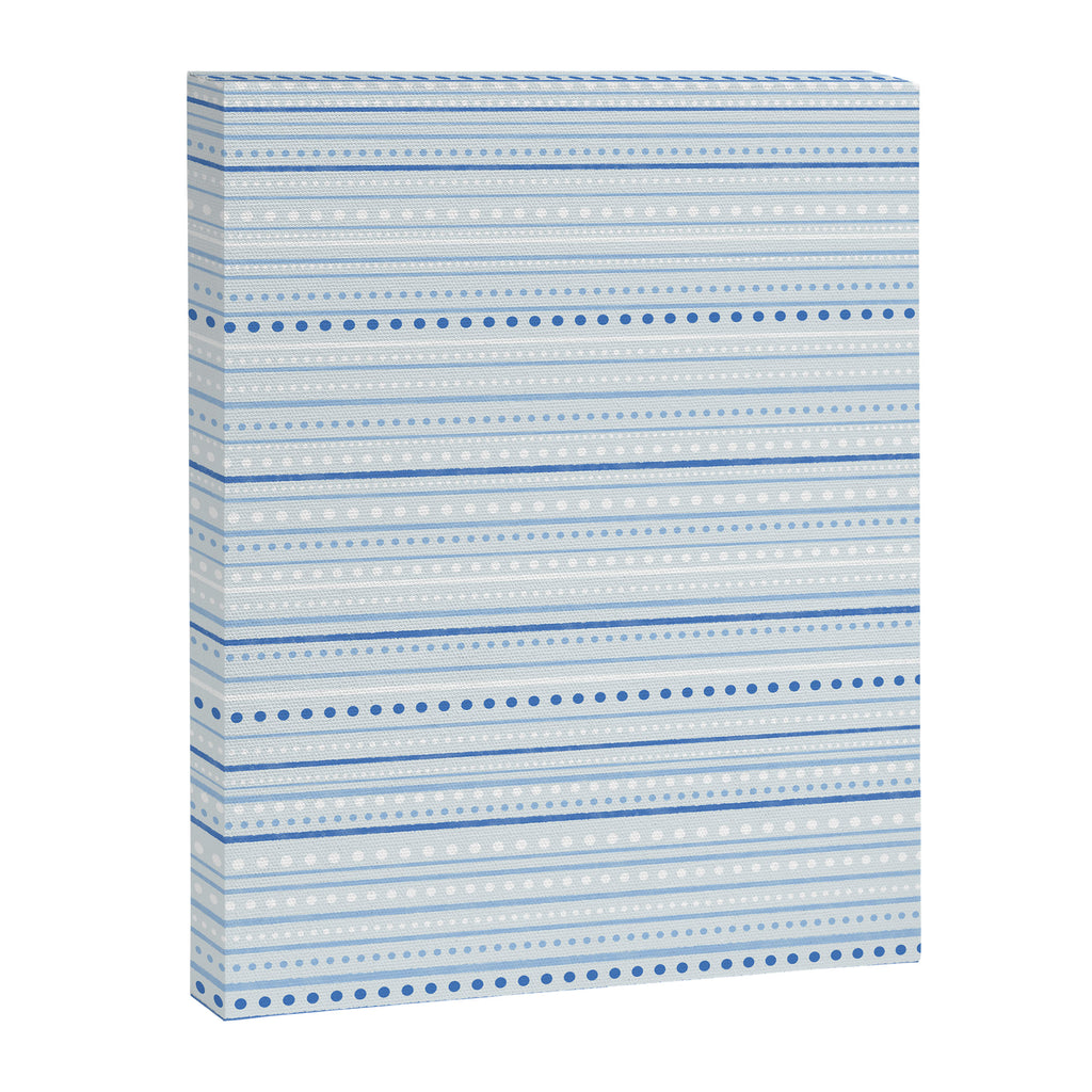 Bamako Textured Stripes and Dots Pattern in Light Blue and White Canvas Print Gallery Image 8