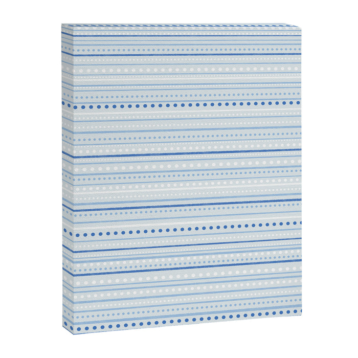 Bamako Textured Stripes and Dots Pattern in Light Blue and White Canvas Print Gallery Image 1