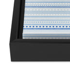 Bamako Textured Stripes and Dots Pattern in Light Blue and White Framed Canvas Print Gallery Image 3