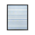 Bamako Textured Stripes and Dots Pattern in Light Blue and White Framed Canvas Print Gallery Image 8