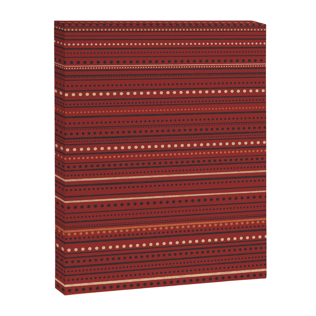 Bamako Textured Stripes and Dots Pattern Maroon Rust Black Orange Canvas Print Gallery Image 8