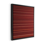 Bamako Textured Stripes and Dots Pattern Maroon Rust Black Orange Framed Canvas Print Gallery Image 2