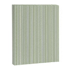 Bamako Textured Stripes and Dots Vertical Pattern in Light Sage Green and White Canvas Print Gallery Image 8