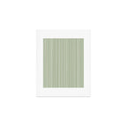 Bamako Textured Stripes and Dots Vertical Pattern in Light Sage Green and White Art Print Gallery Image 1