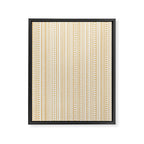 Bamako Textured Stripes and Dots Vertical Pattern in Muted Gold and Cream Framed Canvas Print Gallery Image 8