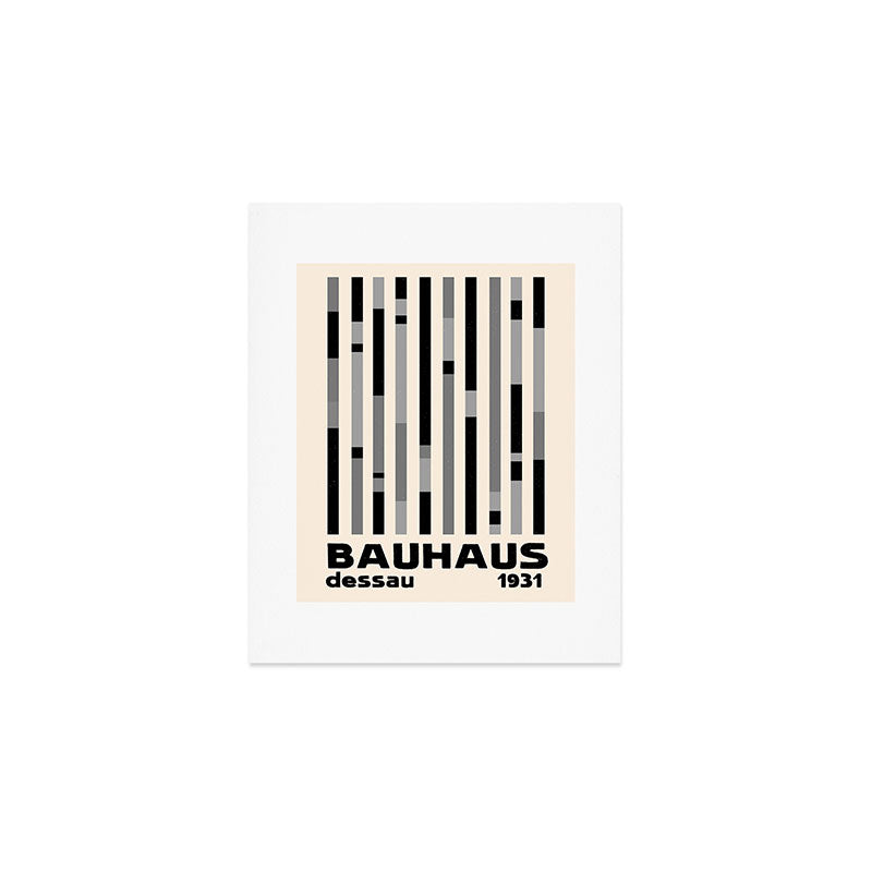 Bauhaus Dessau 1931 Modernist Homage Black Gray Cream Art Print Gallery Image 1