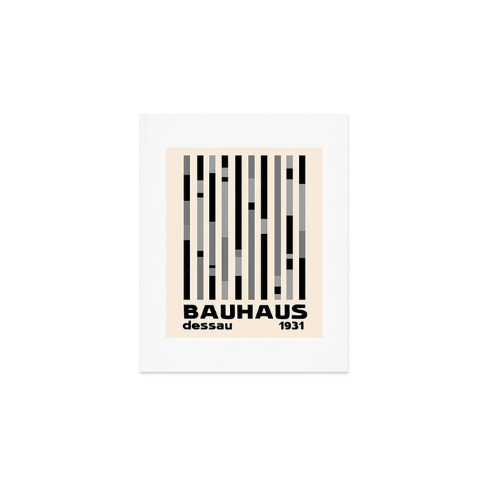 Bauhaus Dessau 1931 Modernist Homage Black Gray Cream Art Print Gallery Image 1