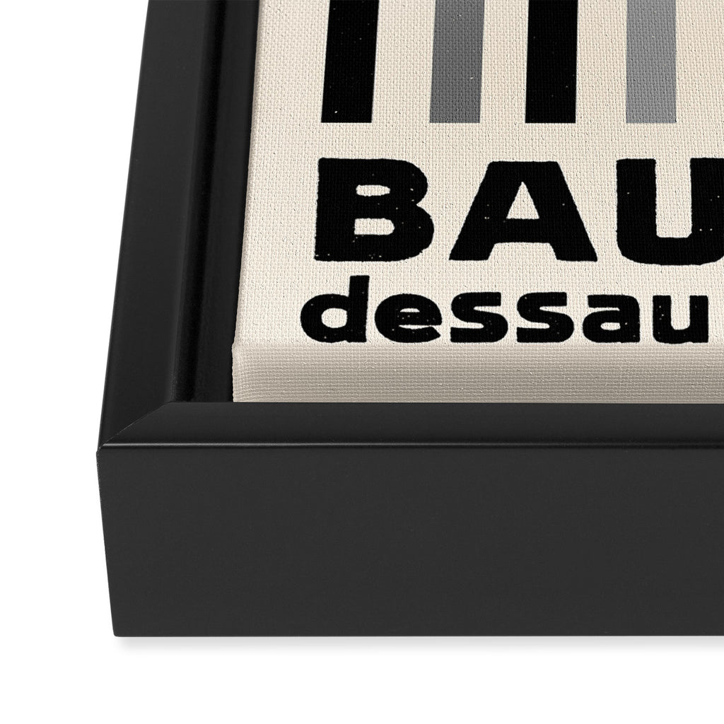 Bauhaus Dessau 1931 Modernist Homage Black Gray Cream Framed Canvas Print Gallery Image 3