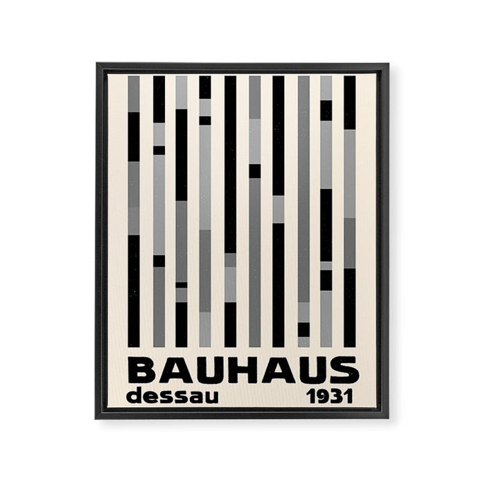 Bauhaus Dessau 1931 Modernist Homage Black Gray Cream Framed Canvas Print Gallery Image 1