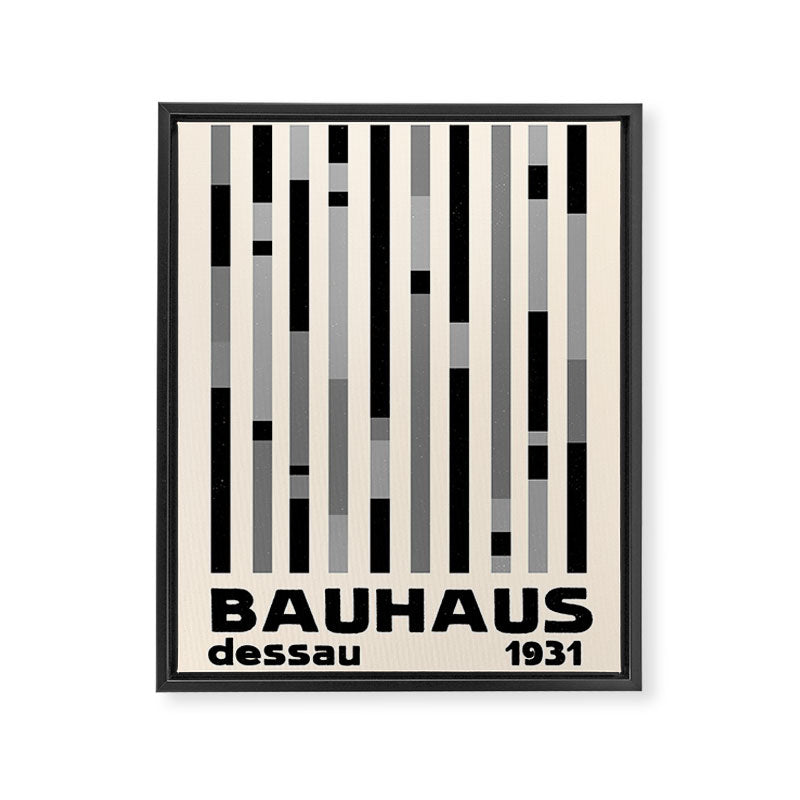 Bauhaus Dessau 1931 Modernist Homage Black Gray Cream Framed Canvas Print Gallery Image 6