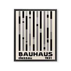 Bauhaus Dessau 1931 Modernist Homage Black Gray Cream Framed Canvas Print Gallery Image 6