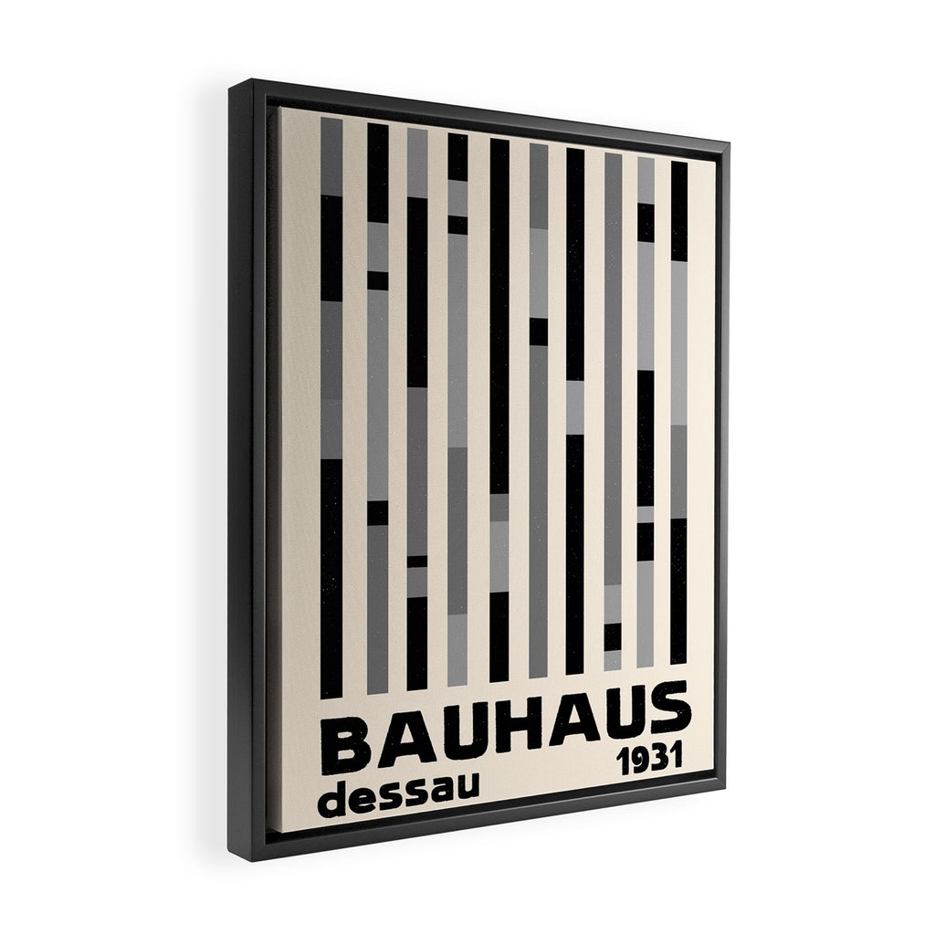 Bauhaus Dessau 1931 Modernist Homage Black Gray Cream Framed Canvas Print Gallery Image 2