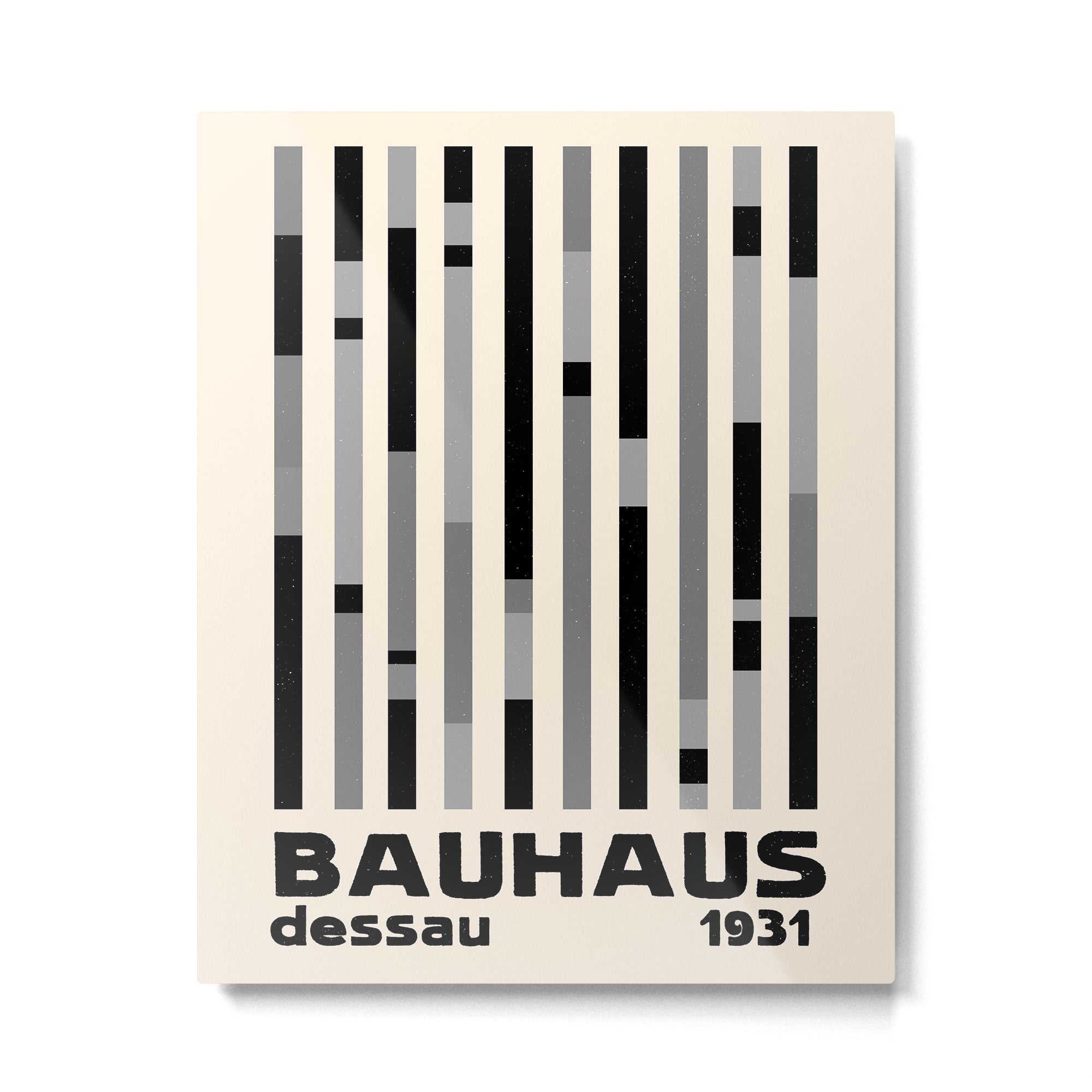 Bauhaus Dessau 1931 Modernist Homage Black Gray Cream Metal Print Gallery Image 4