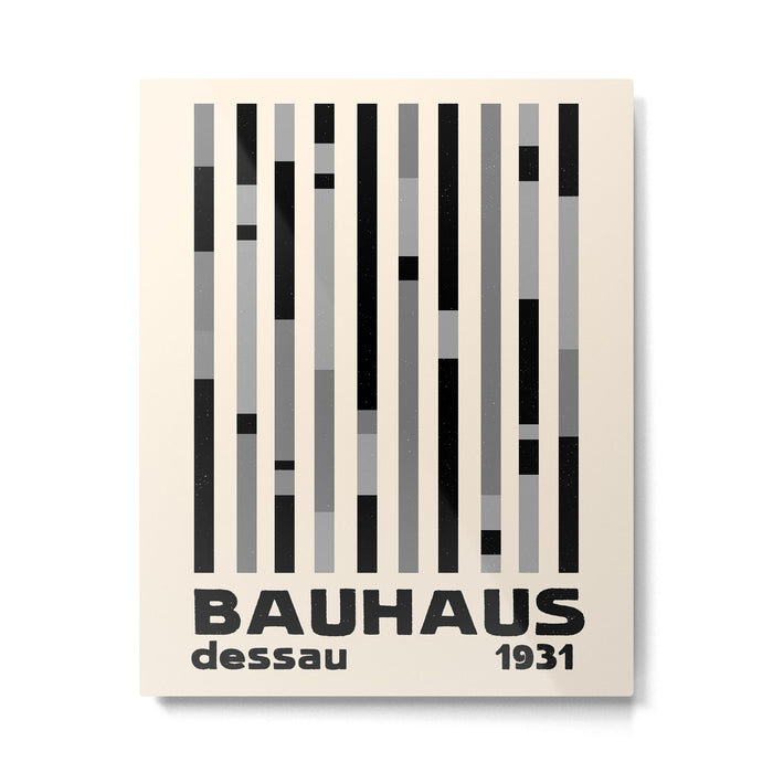 Bauhaus Dessau 1931 Modernist Homage Black Gray Cream Metal Print Gallery Image 1
