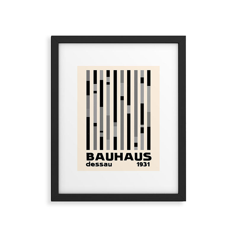 Bauhaus Dessau 1931 Modernist Homage Black Gray Cream Framed Art Print Gallery Image 5