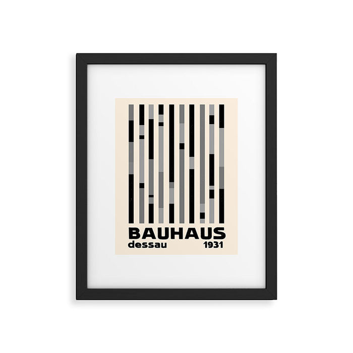 Bauhaus Dessau 1931 Modernist Homage Black Gray Cream Framed Art Print Gallery Image 1