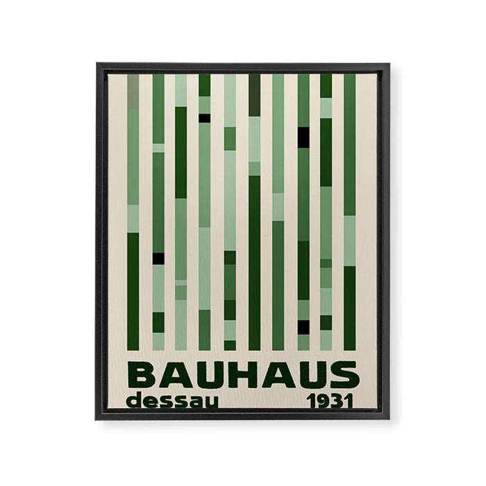 Bauhaus Green Framed Canvas Print Gallery Image 1