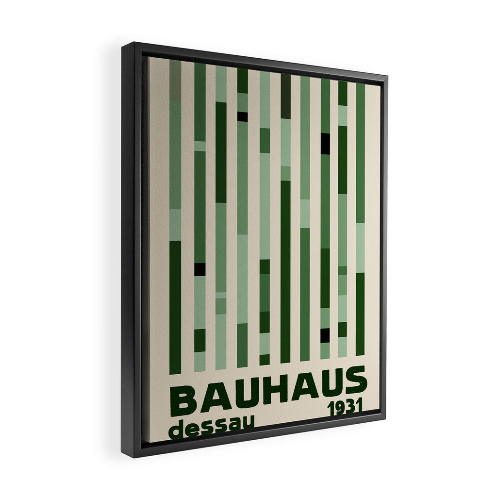 Bauhaus Green Framed Canvas Print Gallery Image 2