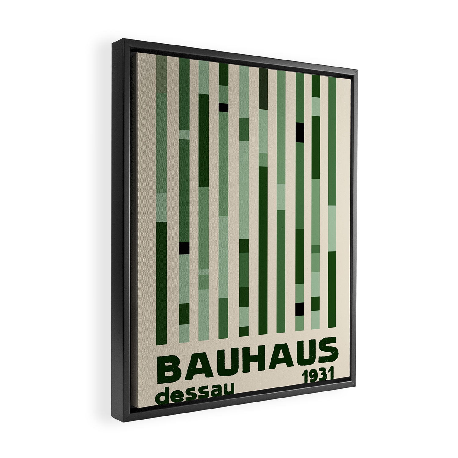 Bauhaus Green Framed Canvas Print Gallery Image 2