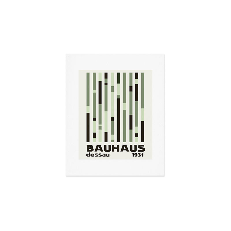 Bauhaus Green Modernist Minimal Geometric Homage Art Print Gallery Image 1