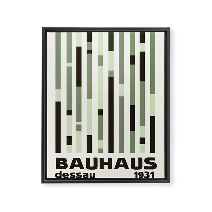 Bauhaus Green Modernist Minimal Geometric Homage Framed Canvas Print Gallery Image 1
