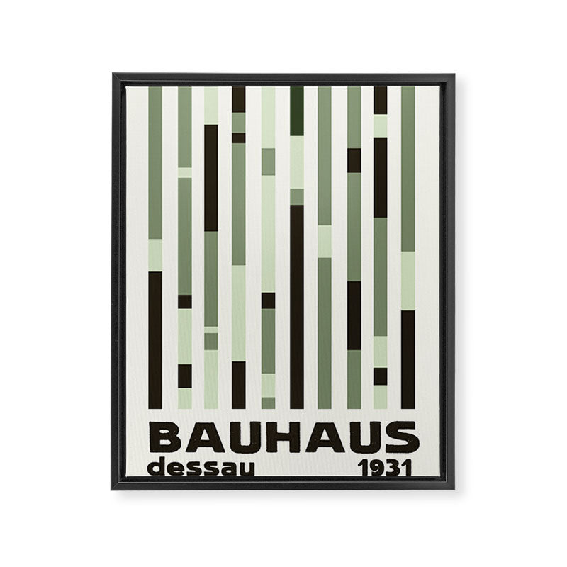 Bauhaus Green Modernist Minimal Geometric Homage Framed Canvas Print Gallery Image 6