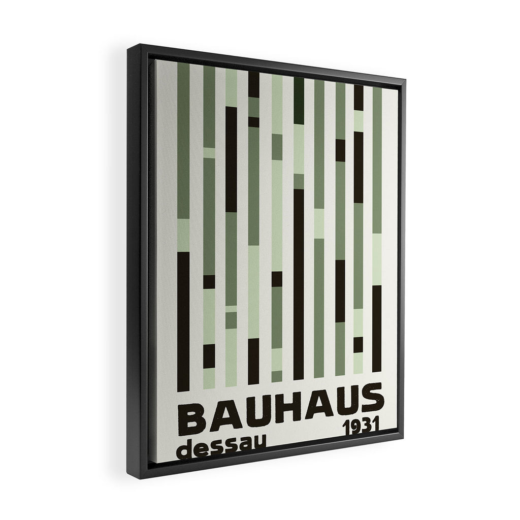 Bauhaus Green Modernist Minimal Geometric Homage Framed Canvas Print Gallery Image 2