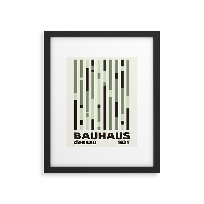 Bauhaus Green Modernist Minimal Geometric Homage Framed Art Print Gallery Image 4
